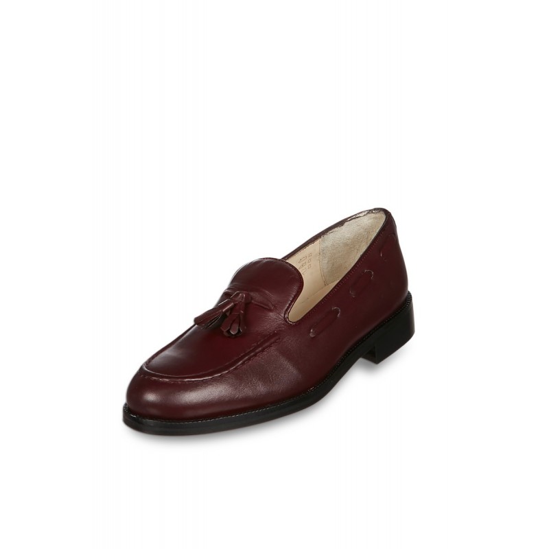 Mocassin homme à ponpon bordeaux Mack Oldson