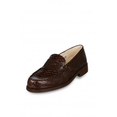 Mocassin homme marron en cuir croco Mack Oldson