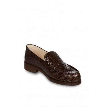 Mocassin homme marron en cuir croco Mack Oldson