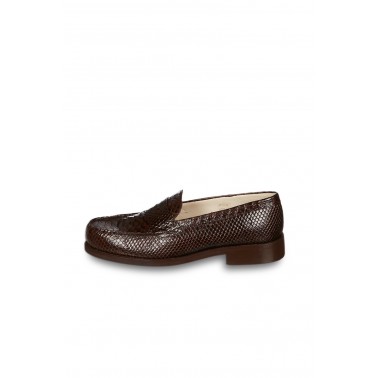 Mocassin homme marron en cuir croco Mack Oldson