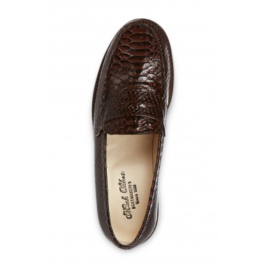 Mocassin homme marron en cuir croco Mack Oldson