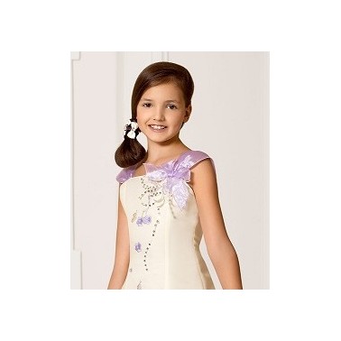 Robe enfant de ceremonie ecru et violet" Christella"