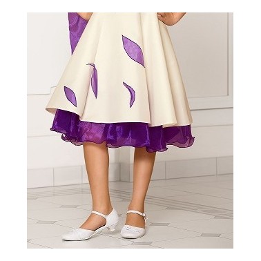 Robe de ceremonie pour enfant ivoire et violet