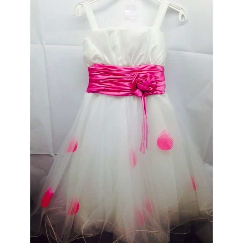 robe fille blanc et fuchsia taille 6 ans