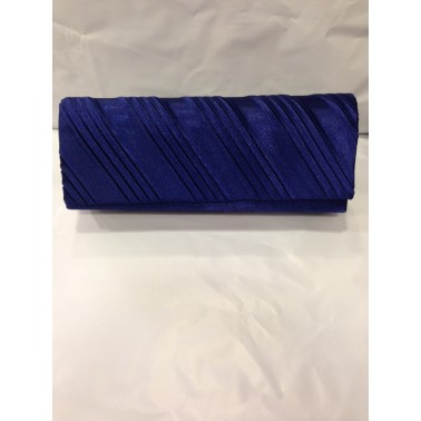 Pochette de soirée en satin bleu marine 