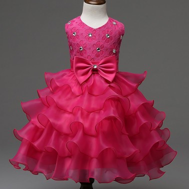 Robe enfant " FrouFrou" Fuschia de 2 a 12 ans