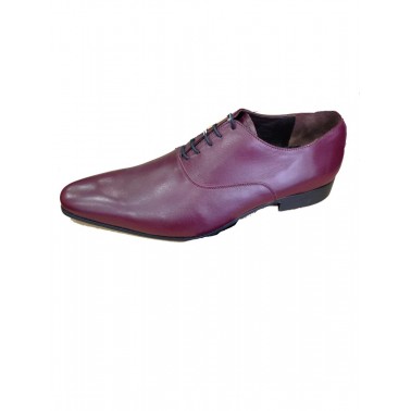 Chaussures homme en cuir bordeaux 