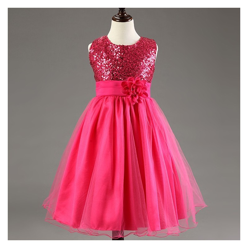 Robe enfant Louane fuchsia mariage et ceremonie