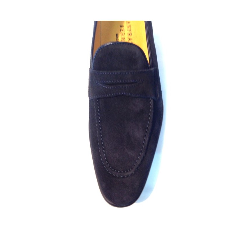 Mocassin homme bleu marine daim italienne