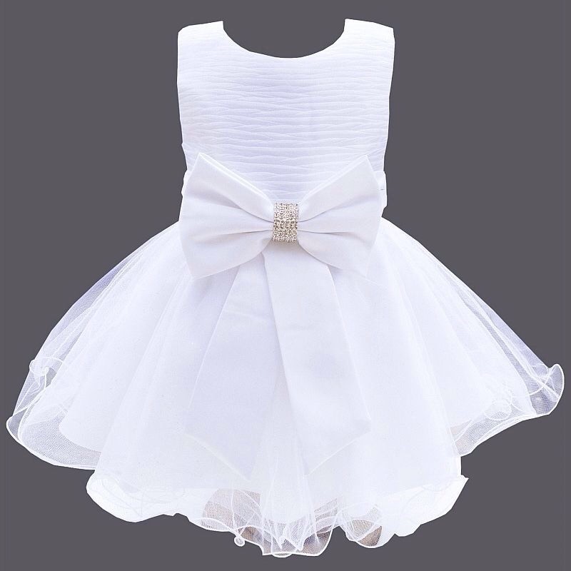 Robe enfant ceremonie " Eliora " blanc de 2 a 12 ans