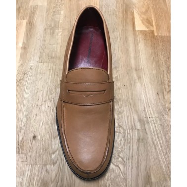 Mocassin en cuir pour homme camel PASCAL MORABITO