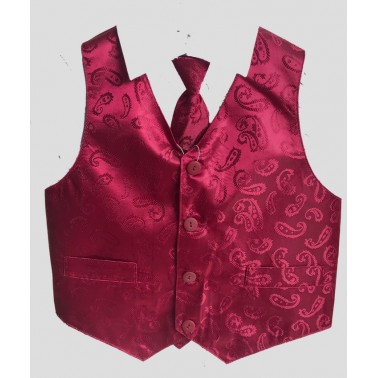 Gilet enfant bordeaux ceremonie et mariage