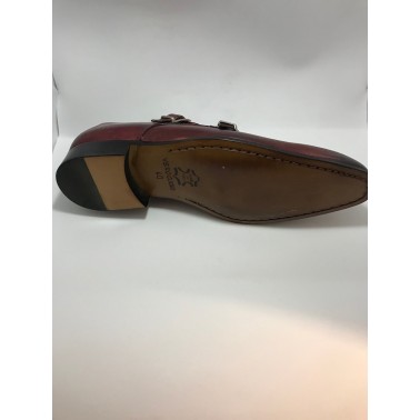  Chaussure homme cuir rouge a boucles