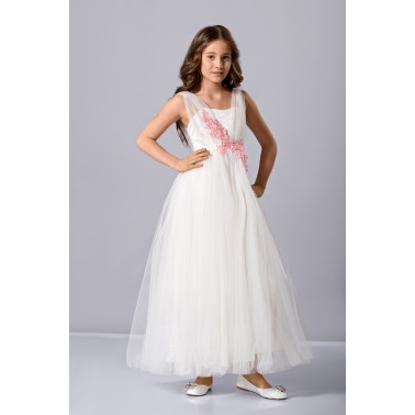 Robe enfant blanc et rose pale