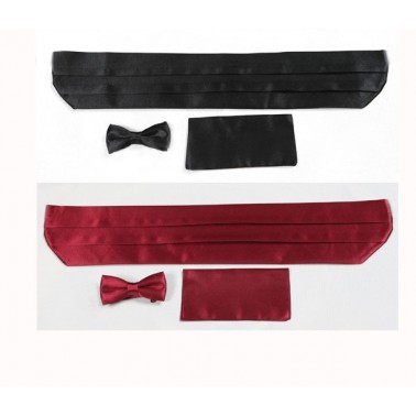 Ceinture smoking + noeud papillon + pochette