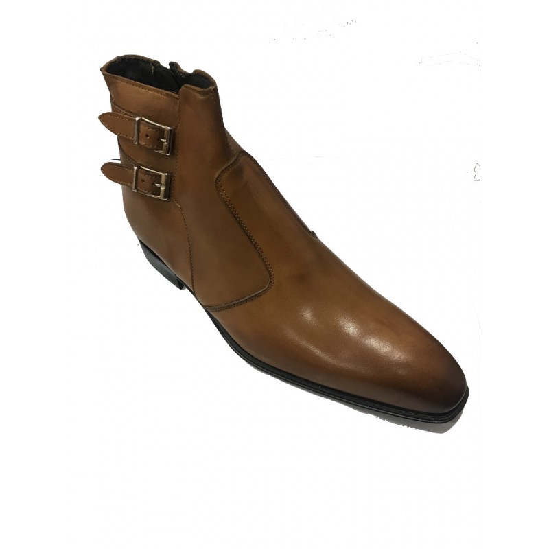 Bottines homme cuir camel italienne