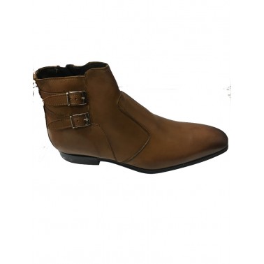 Bottines homme cuir camel italienne