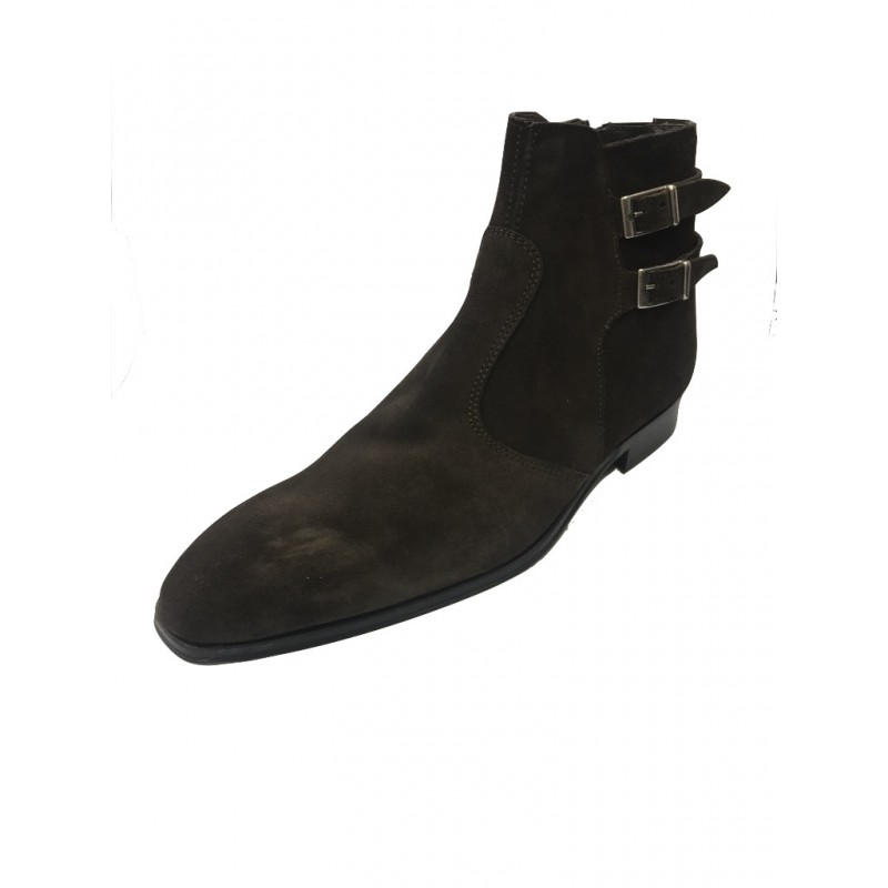 Bottines marron en daimpour homme