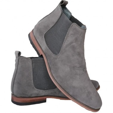 Bottine homme gris en daim