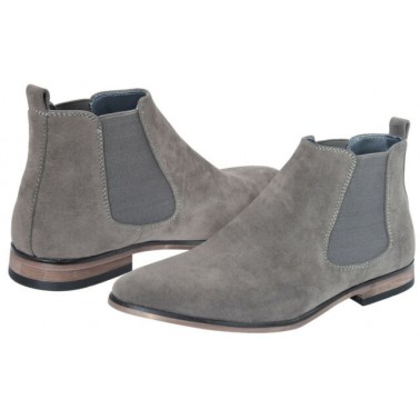 Bottine homme gris en daim