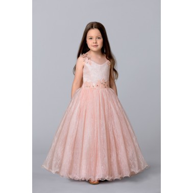 Robe enfant mariage couleur saumon