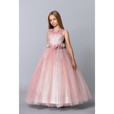 Robe de cérémonie fille rose pale 19T23