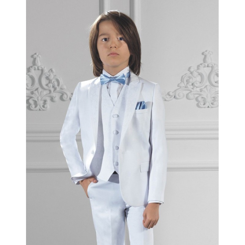 Costume Blanc HUGO garcon pour bapteme, mariage, ceremonie, communion