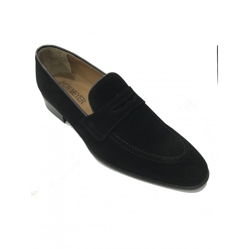 Mocassin homme noir daim italienne