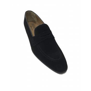 Mocassin homme noir daim italienne