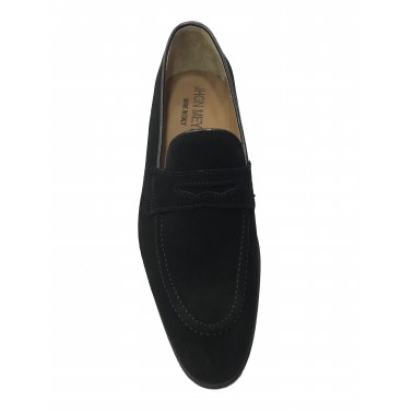 Mocassin homme noir daim italienne