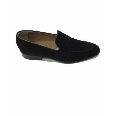 Mocassin homme noir daim italienne