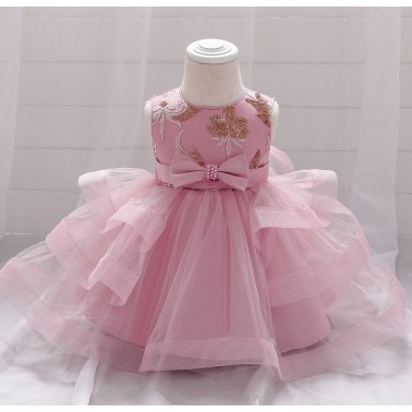 Robe bébé shirel rose poudrée