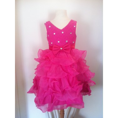 Robe enfant " FrouFrou" Fuschia de 2 a 12 ans