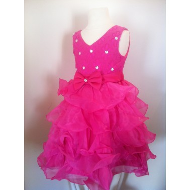 Robe enfant " FrouFrou" Fuschia de 2 a 12 ans