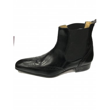 Bottines homme en cuir noir fabriqué en Italie