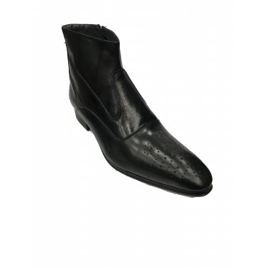 Bottines homme en cuir noir italienne