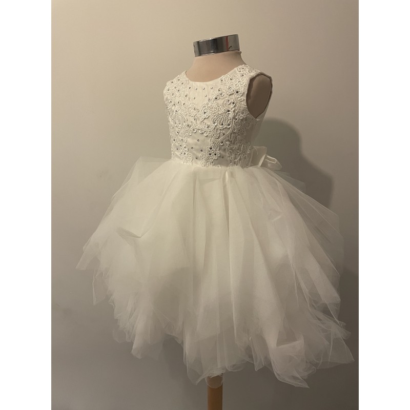 Robe Baptême Bebe Fille Blanche