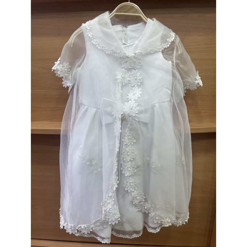 Robe bébé blanche avec cape 24 mois