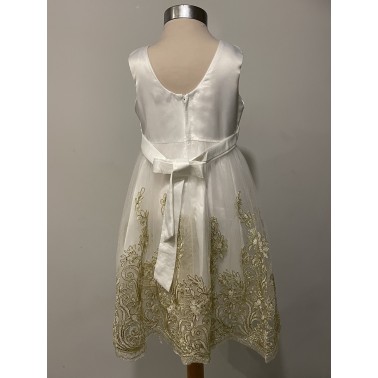 Robe enfant blanche AMBER blanche et or