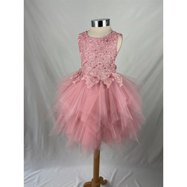 Robe enfant rose pale froufrou SOPHIA