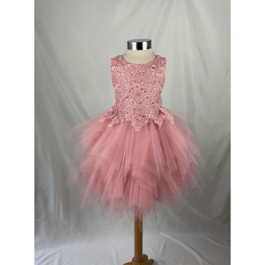 Robe enfant rose pale froufrou SOPHIA