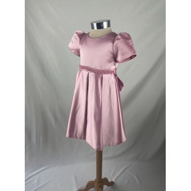 ROBE ENFANT JULIA ROSE PALE AVEC MANCHES