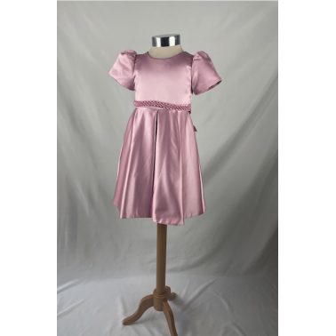 ROBE ENFANT JULIA ROSE PALE AVEC MANCHES