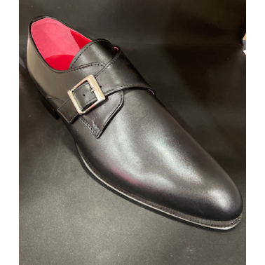 Chaussure homme cuir noir avec une boucles