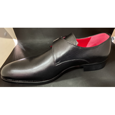 Chaussure homme cuir noir avec une boucles