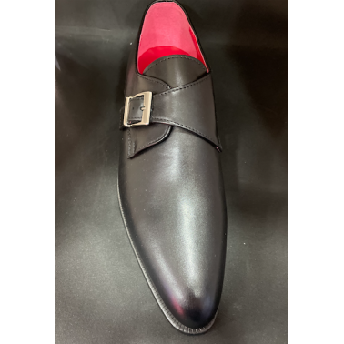 Chaussure homme cuir noir avec une boucles