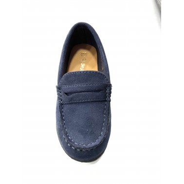 Mocassin enfant daim bleu marine