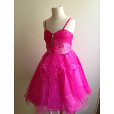 Robe enfant rose fuschia " Paillette "