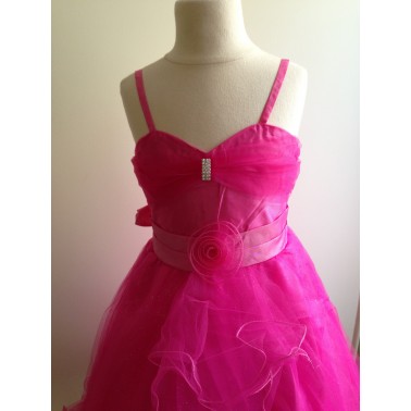 Robe enfant rose fuschia " Paillette "