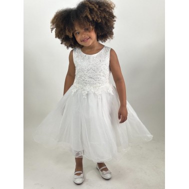 Robe enfant blanche Melanie bapteme